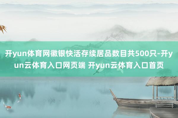 开yun体育网徽银快活存续居品数目共500只-开yun云体育入口网页端 开yun云体育入口首页