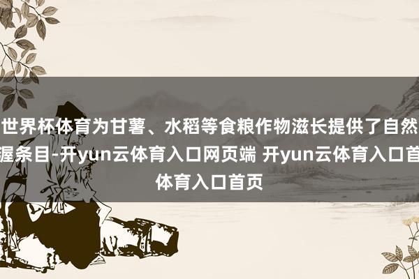 世界杯体育为甘薯、水稻等食粮作物滋长提供了自然优渥条目-开yun云体育入口网页端 开yun云体育入口首页