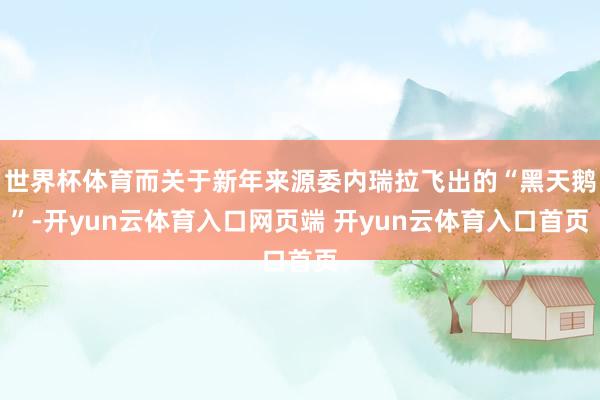 世界杯体育而关于新年来源委内瑞拉飞出的“黑天鹅”-开yun云体育入口网页端 开yun云体育入口首页